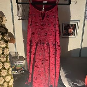 Dark red sleeveless dress XL